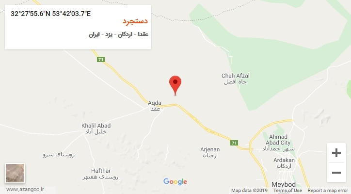 روستای دستجرد بر روی نقشه