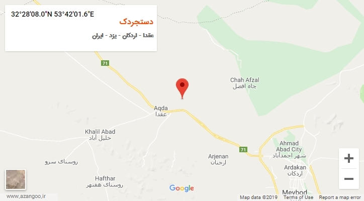 روستای دستجردک بر روی نقشه