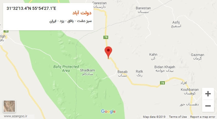 روستای دولت آباد بر روی نقشه