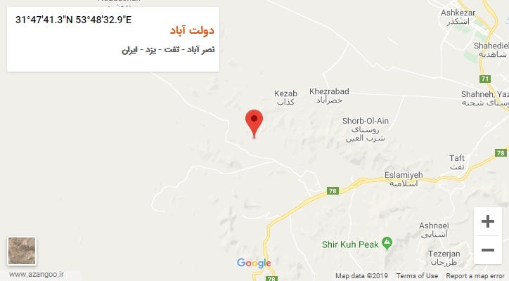 روستای دولت آباد بر روی نقشه