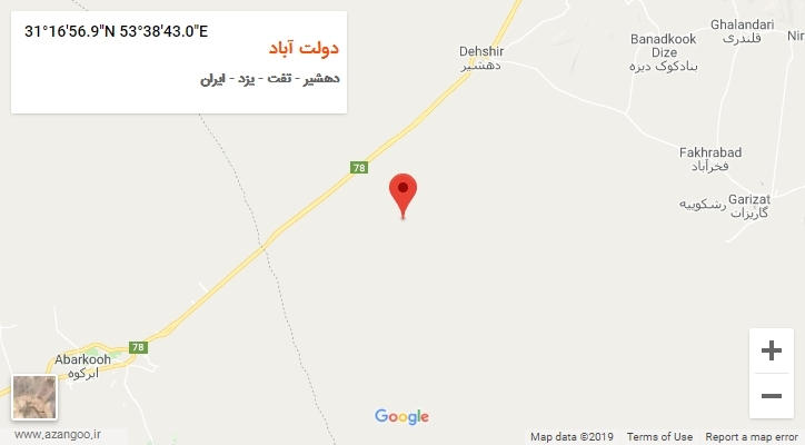 روستای دولت آباد بر روی نقشه