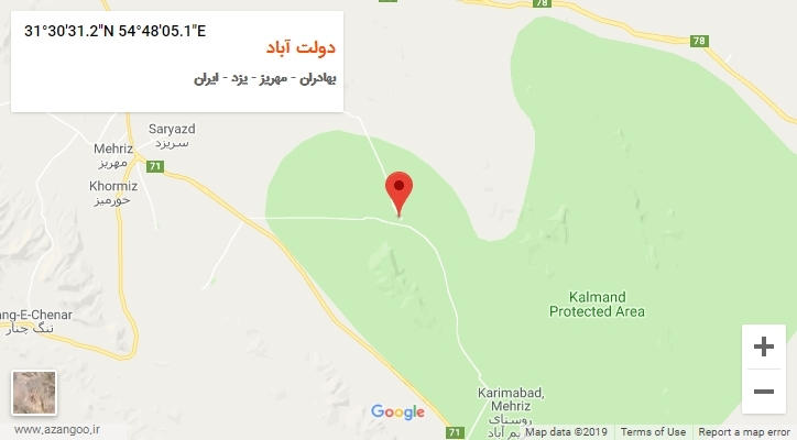 روستای دولت آباد بر روی نقشه