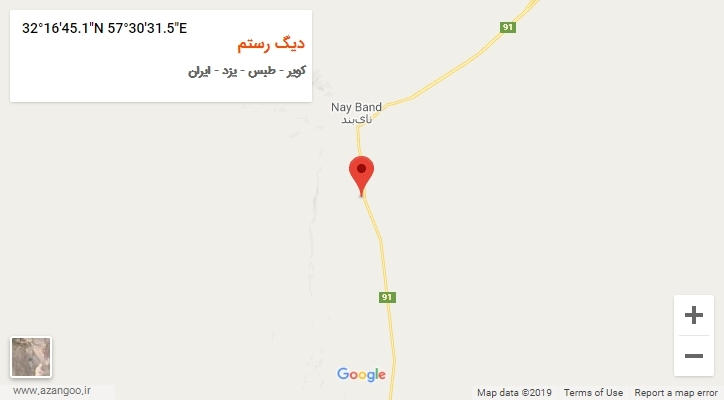 روستای دیگ رستم بر روی نقشه