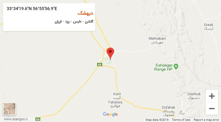 روستای دیهشک بر روی نقشه