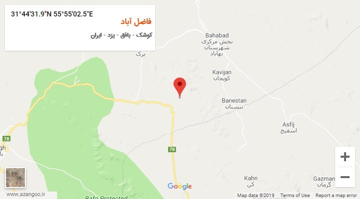 روستای فاضل آباد بر روی نقشه