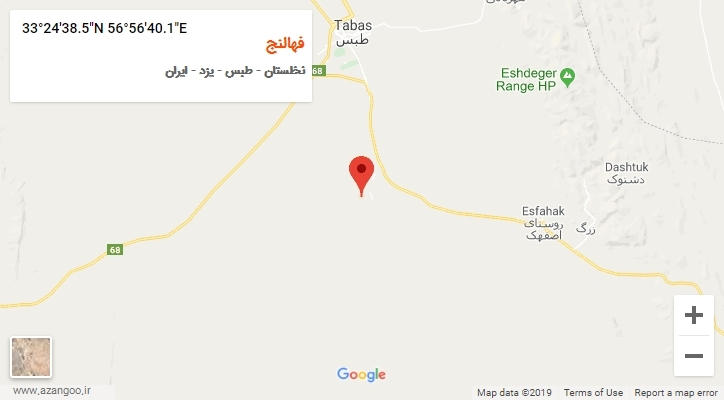 روستای فهالنج بر روی نقشه