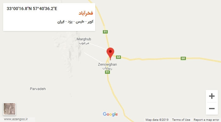 روستای فخرآباد بر روی نقشه