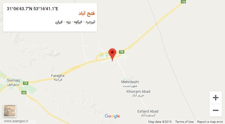 روستای فتح آباد بر روی نقشه