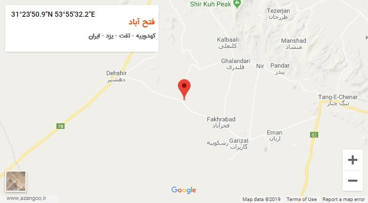 روستای فتح آباد بر روی نقشه