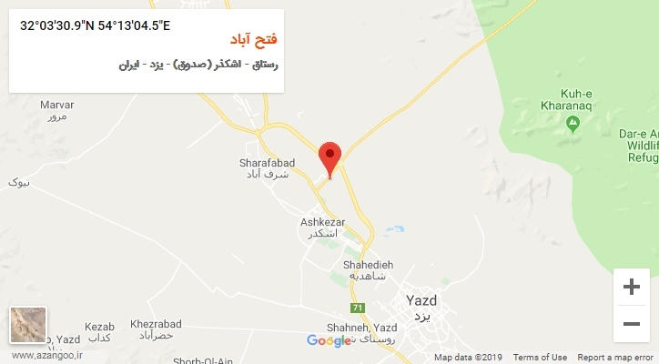 روستای فتح آباد بر روی نقشه