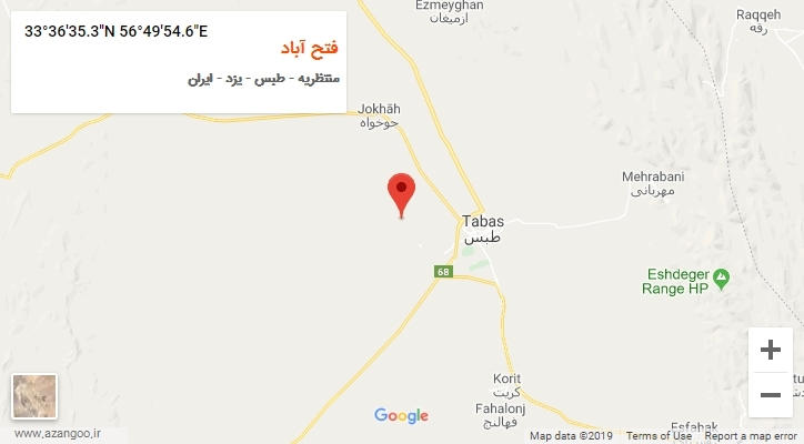 روستای فتح آباد بر روی نقشه