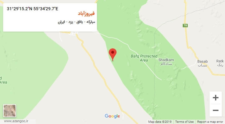 روستای فیروزآباد بر روی نقشه