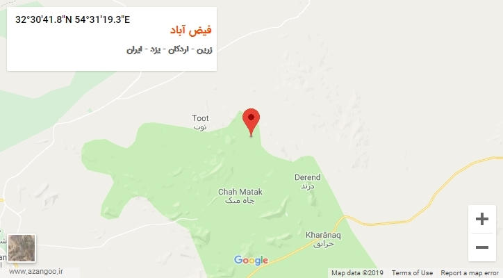 روستای فیض آباد بر روی نقشه