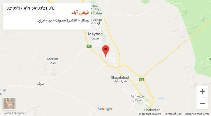 روستای فیض آباد بر روی نقشه