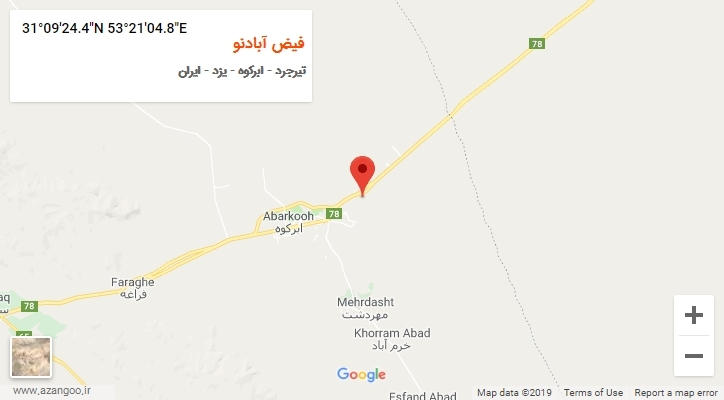روستای فیض آبادنو بر روی نقشه