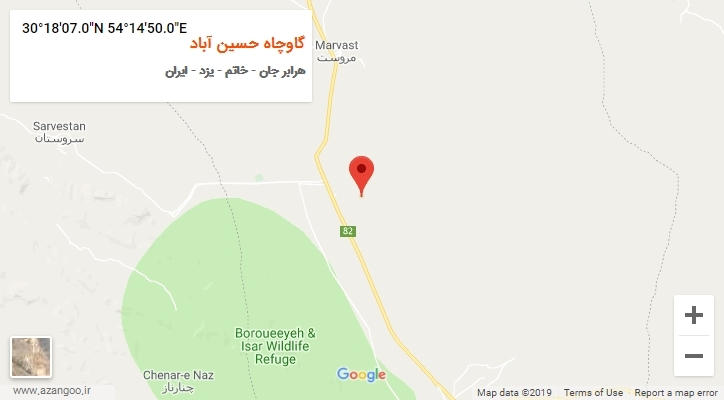 روستای گاوچاه حسین آباد بر روی نقشه