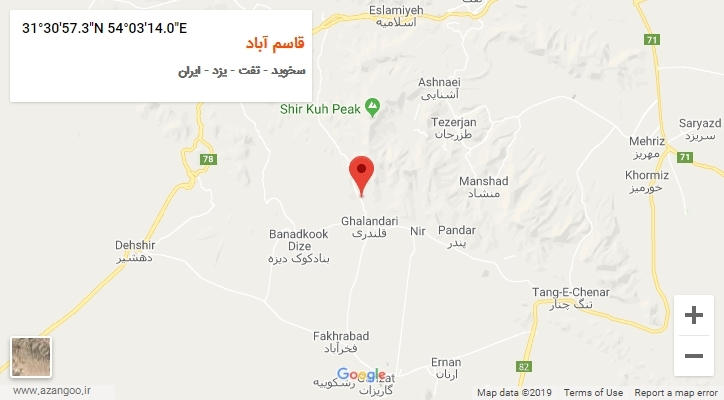 روستای قاسم آباد بر روی نقشه