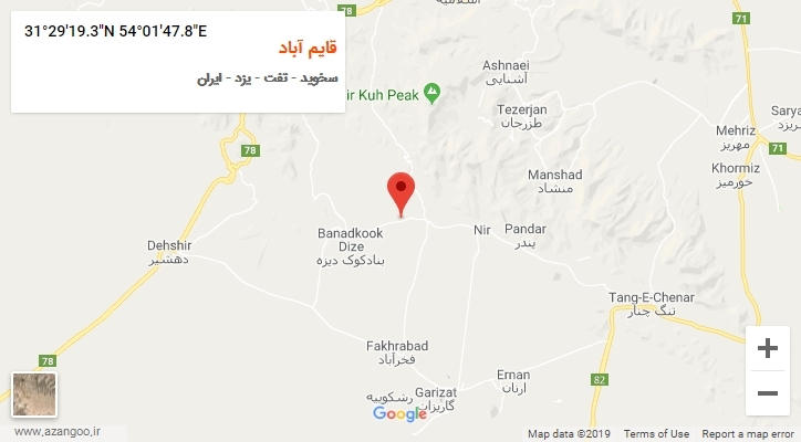 روستای قایم آباد بر روی نقشه