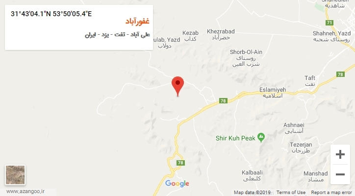روستای غفورآباد بر روی نقشه