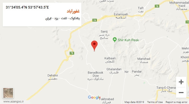 روستای غفورآباد بر روی نقشه