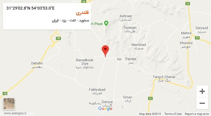 روستای قلندری بر روی نقشه