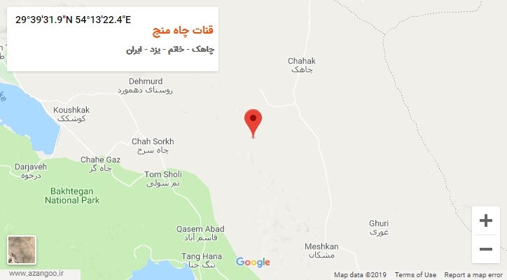 روستای قنات چاه منج بر روی نقشه