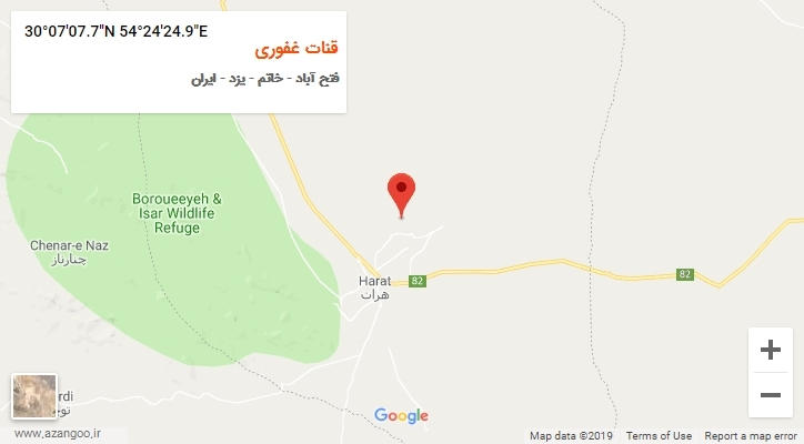 روستای قنات غفوری بر روی نقشه