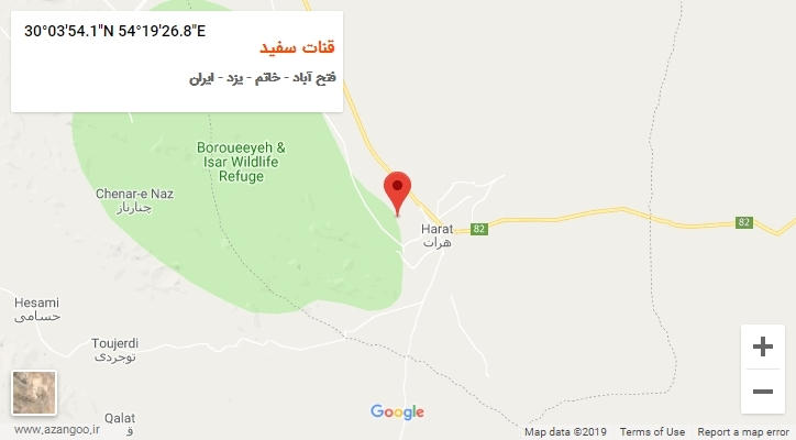 روستای قنات سفید بر روی نقشه