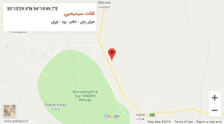 روستای قنات سیدیحیی بر روی نقشه