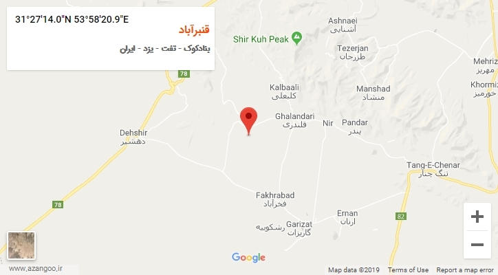 روستای قنبرآباد بر روی نقشه