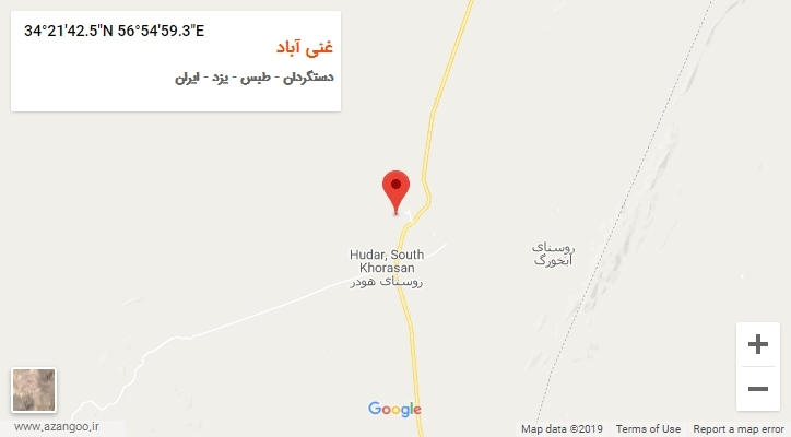 روستای غنی آباد بر روی نقشه