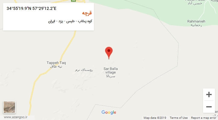 روستای قرچه بر روی نقشه