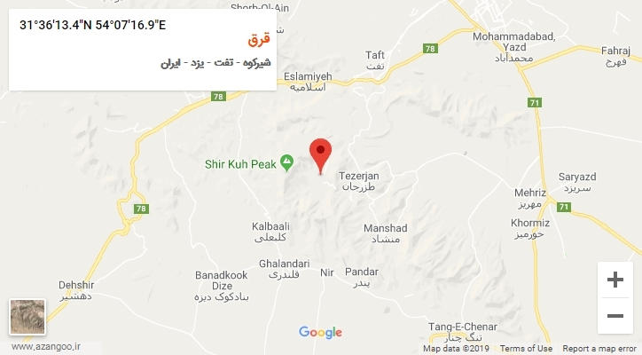 روستای قرق بر روی نقشه
