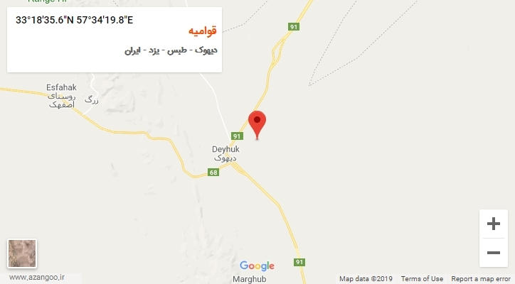 روستای قوامیه بر روی نقشه