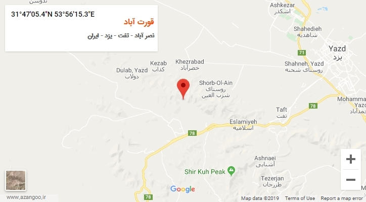 روستای قورت آباد بر روی نقشه