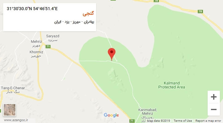 روستای گنجی بر روی نقشه