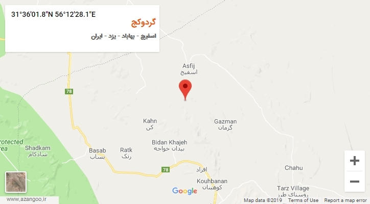 روستای گردوکج بر روی نقشه