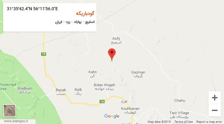 روستای گودباریکه بر روی نقشه