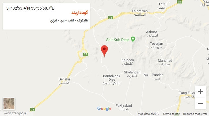 روستای گودداربند بر روی نقشه