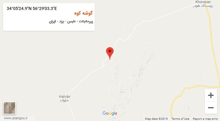 روستای گوشه کوه بر روی نقشه