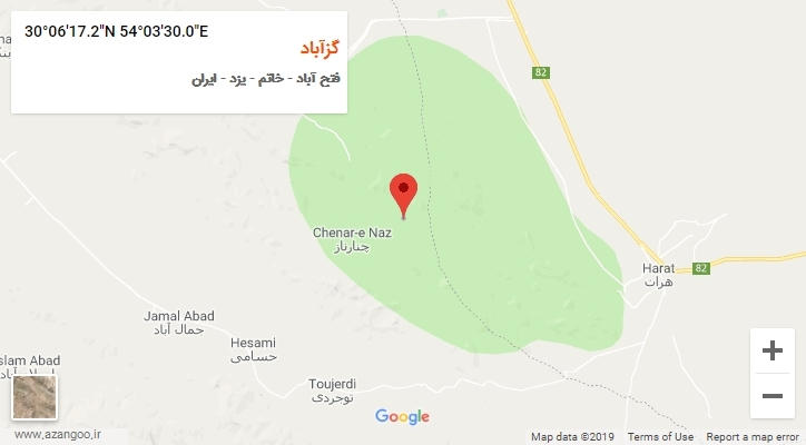 روستای گزآباد بر روی نقشه