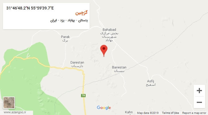 روستای گزچین بر روی نقشه