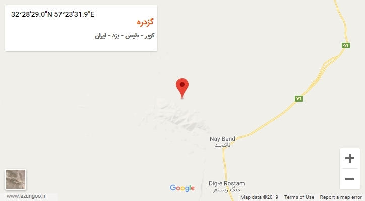 روستای گزدره بر روی نقشه
