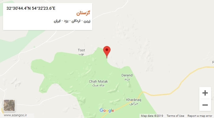 روستای گزستان بر روی نقشه