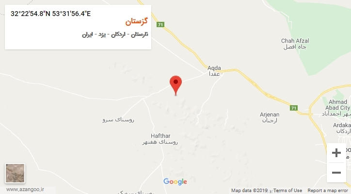 روستای گزستان بر روی نقشه