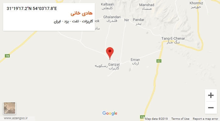 روستای هادی خانی بر روی نقشه