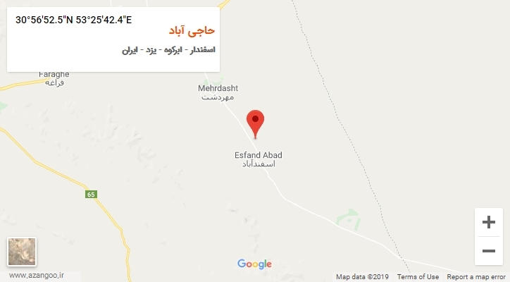 روستای حاجی آباد بر روی نقشه