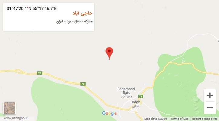 روستای حاجی آباد بر روی نقشه
