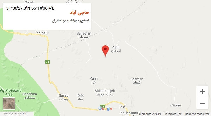 روستای حاجی آباد بر روی نقشه