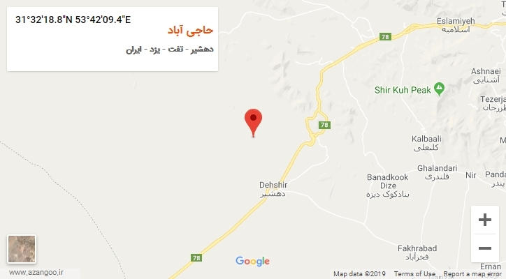 روستای حاجی آباد بر روی نقشه